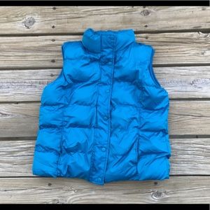 Girls L FADED GLORY Teal Puffy Zip Snap Vest Warm Would Fit Ladies S